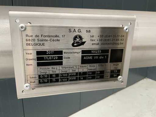 Rvs manifold met buizen warmtewisselaar en kleppen ongebruikt - afbeelding 7 van  7