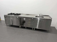 Rvs meubel met fornuis en spoelbak - afbeelding 2 van  7
