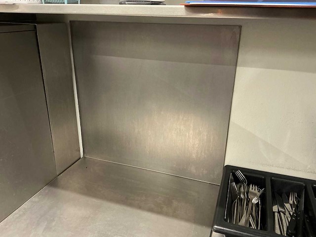Rvs meubel met spatwand - afbeelding 3 van  4