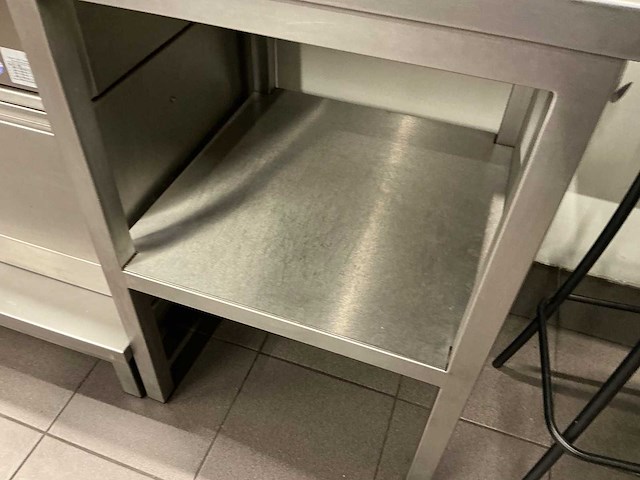 Rvs meubel met spatwand - afbeelding 4 van  4