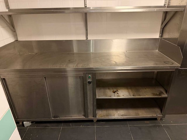 Rvs meubel met warmhoudkast - afbeelding 2 van  4
