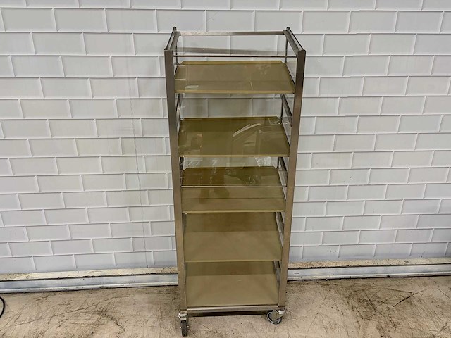 Rvs mobiel verkoop vitrine geremd - afbeelding 1 van  4