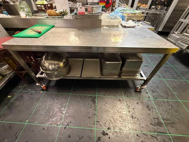 Rvs mobiele werktafel - afbeelding 2 van  5