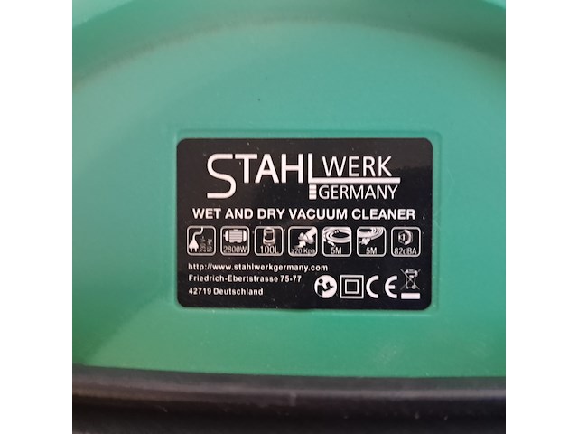 Rvs nat en droog stofzuiger 110 liter, stalhwerk germany, 110l, groen - afbeelding 15 van  17