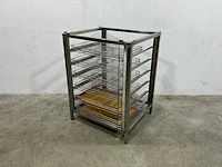 Rvs onderstel met rekken - afbeelding 1 van  3