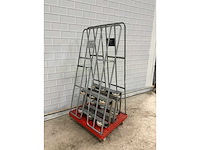 Rvs onderwagen rolplateau met rolcontainer (3x) - afbeelding 4 van  4