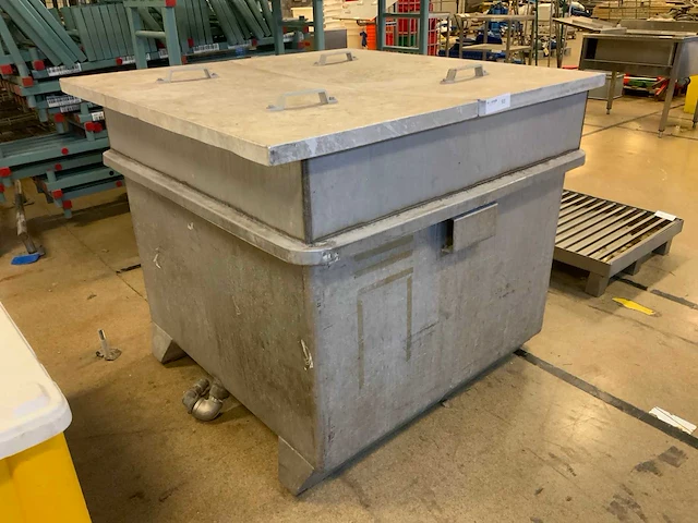Rvs opslagbak met aluminium deksel - afbeelding 2 van  4