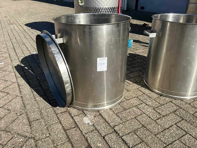 Rvs pan 180 liter met deksel - afbeelding 2 van  6