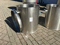 Rvs pan 180 liter met deksel - afbeelding 2 van  6