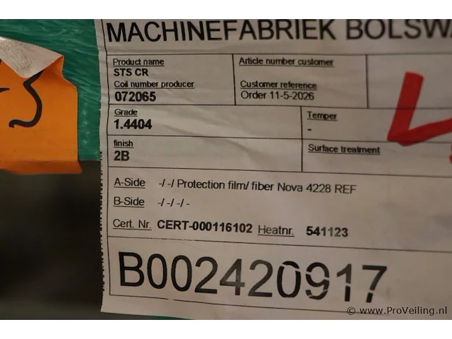 Rvs plaat - 1500x3000x300 mm - afbeelding 3 van  3
