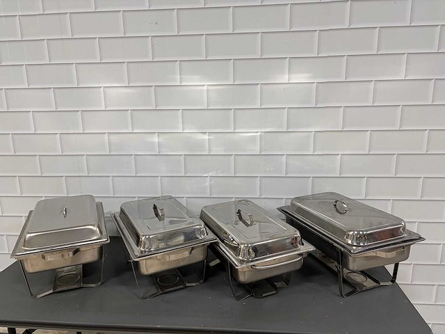 Rvs rechaud met binnenbak (4x) - afbeelding 2 van  4