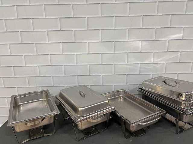 Rvs rechaud met binnenbak (4x) - afbeelding 4 van  4