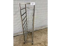 Rvs regaalwagen geremd 9 laags - afbeelding 2 van  4