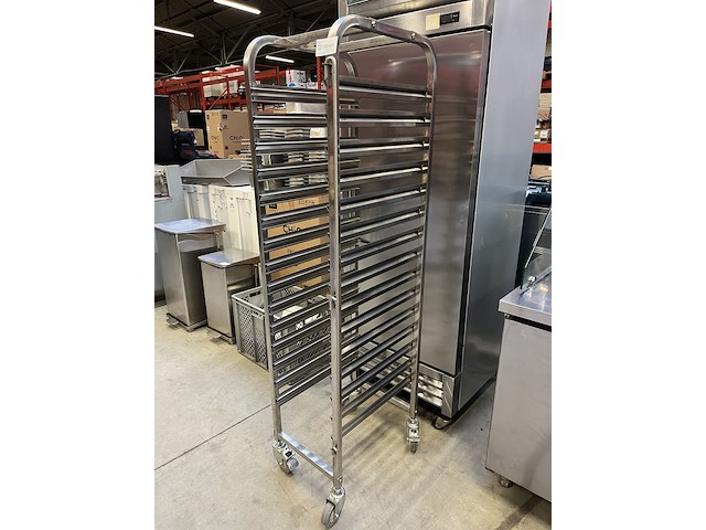 Rvs regaalwagen hoogte 170 cm - afbeelding 1 van  4