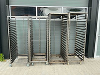 Rvs regaalwagens/platenkarren (4x)