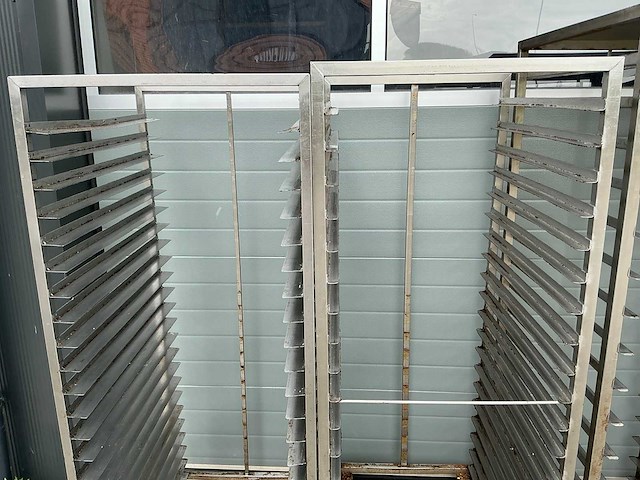 Rvs regaalwagens/platenkarren (4x) - afbeelding 2 van  5