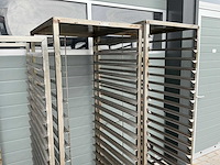 Rvs regaalwagens/platenkarren (4x) - afbeelding 4 van  5
