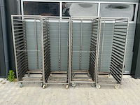 Rvs regaalwagens/platenkarren (4x)