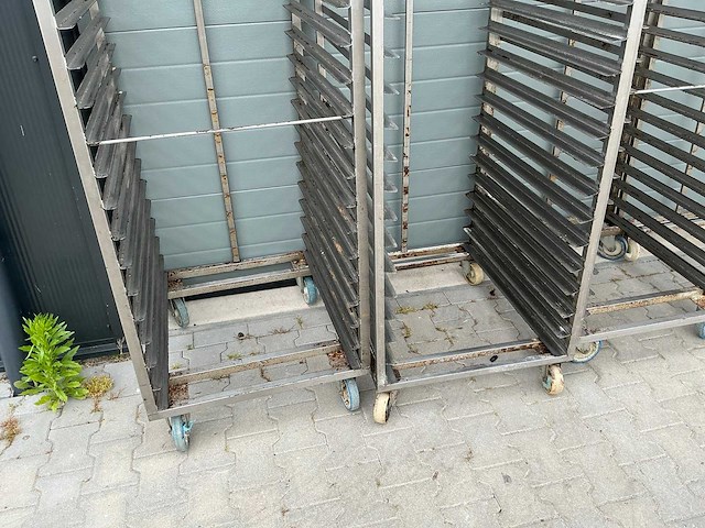 Rvs regaalwagens/platenkarren (4x) - afbeelding 3 van  5