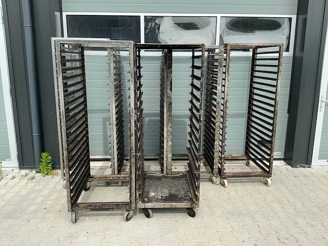 Rvs regaalwagens/platenkarren (6x) - afbeelding 1 van  8