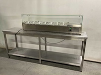 Rvs saladebar opzetkoeling h. 64 x b. 150 x d. 34 cm - afbeelding 1 van  4