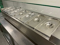 Rvs saladebar opzetkoeling h. 64 x b. 150 x d. 34 cm - afbeelding 4 van  4