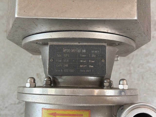 Rvs sanitaire centrifugaalpomp yuy-l 1.5kw met frequentieregelaar - afbeelding 4 van  5