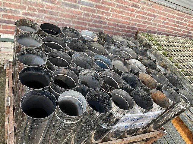 Rvs schoorsteenpijp 150 mm (40x) - afbeelding 1 van  1