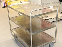 Rvs serveerwagen 103 x 60 cm. hoogte 92 cm - afbeelding 2 van  2