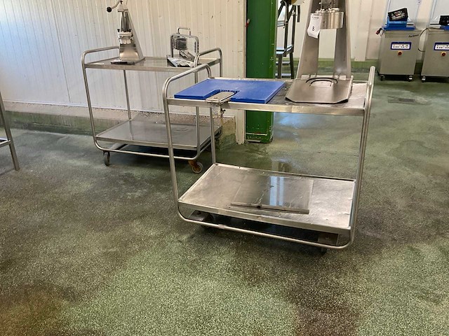 Rvs serveerwagen (2x) - afbeelding 1 van  3