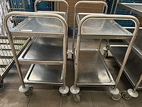 Rvs serveerwagen (2x) - afbeelding 1 van  5