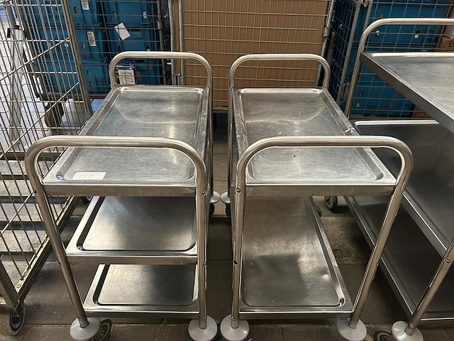 Rvs serveerwagen (2x) - afbeelding 2 van  5