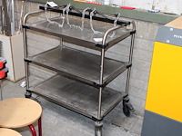 Rvs serveerwagen. afmeting 85 x 54 x 96 cm. - afbeelding 1 van  2