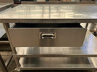 Rvs serveerwagen / horeca trolley met lade - afbeelding 2 van  4