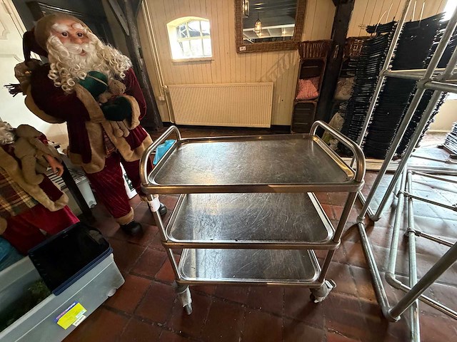 Rvs serveerwagen - afbeelding 2 van  3