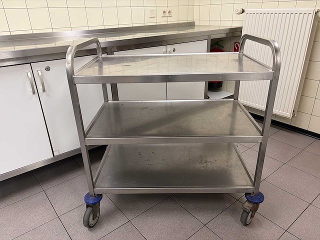 Rvs serveerwagen - afbeelding 2 van  4