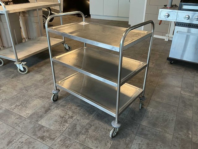 Rvs serveerwagen - afbeelding 1 van  4