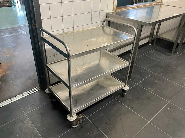Rvs serveerwagen - afbeelding 1 van  4
