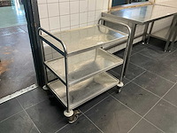 Rvs serveerwagen - afbeelding 1 van  4