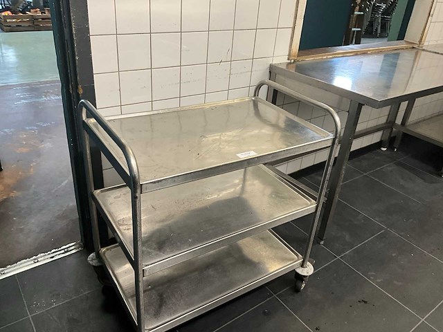 Rvs serveerwagen - afbeelding 2 van  4