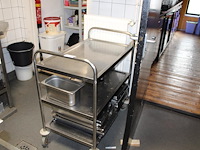 Rvs serveerwagentje. - afbeelding 1 van  2