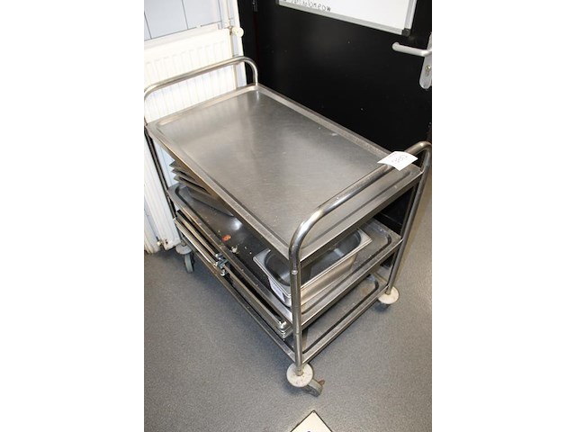 Rvs serveerwagentje. - afbeelding 2 van  2