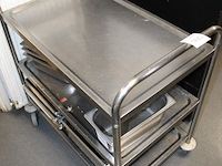 Rvs serveerwagentje. - afbeelding 2 van  2