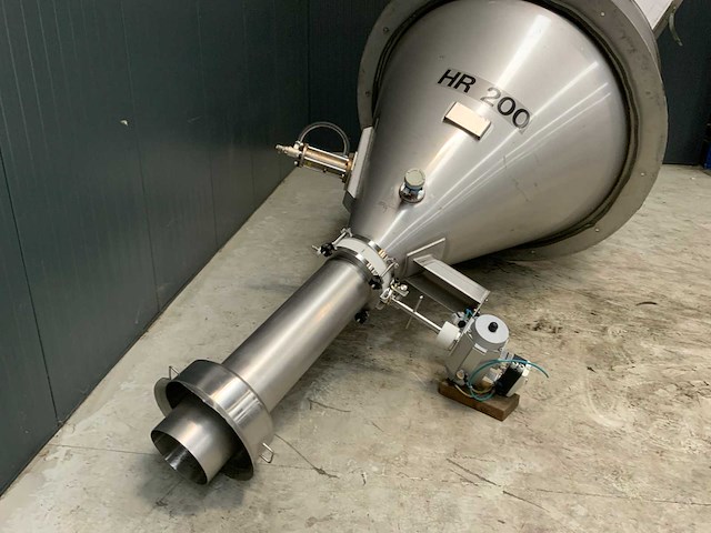 Rvs silo hopper met afsluiter - afbeelding 1 van  6