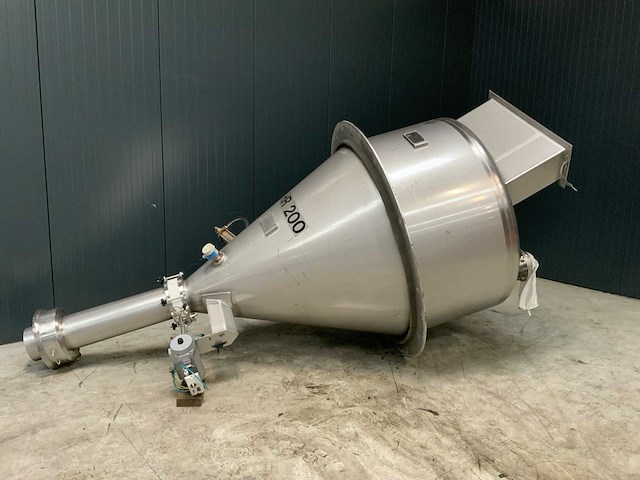 Rvs silo hopper met afsluiter - afbeelding 2 van  6