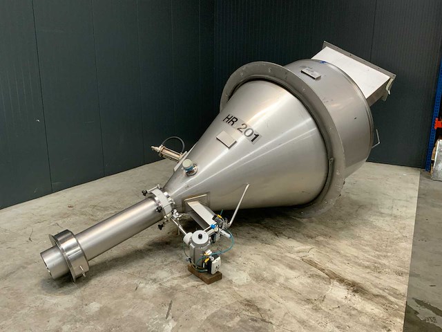 Rvs silo hopper met afsluiter - afbeelding 1 van  6