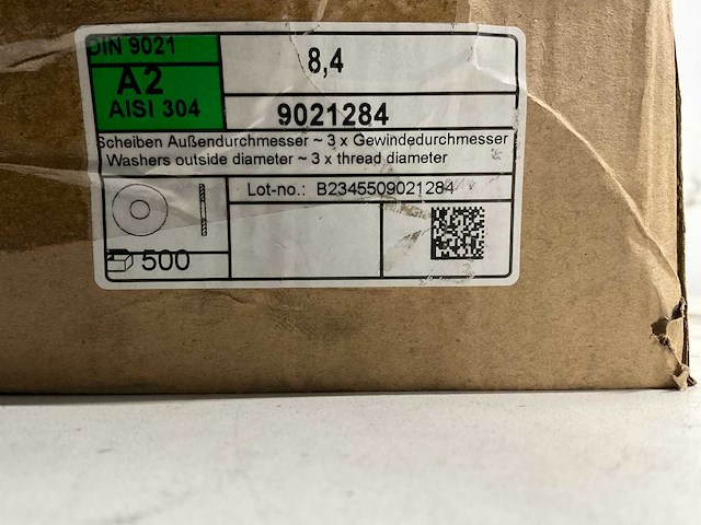 Rvs sluitringen 8,4x22,5 mm (2000x) - afbeelding 2 van  2