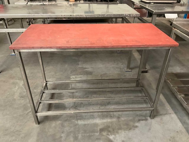 Rvs snijtafel (1300x600x890mm) - afbeelding 2 van  3