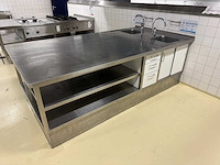Rvs spoel- en werktafel eiland - afbeelding 1 van  9