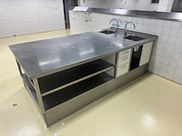 Rvs spoel- en werktafel eiland - afbeelding 1 van  8